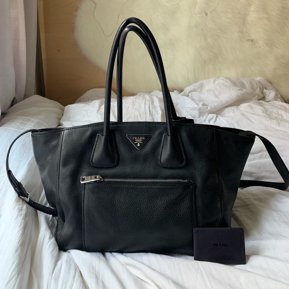 Prada Handbags - Classic Black & Silver Prada Purse
